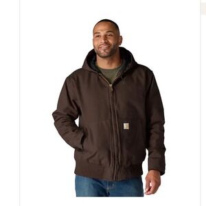 Carhartt WASHED DUCK‎ ACTIVE JAC Full Zip Hooded Jacket Men XL Brown Gently Used